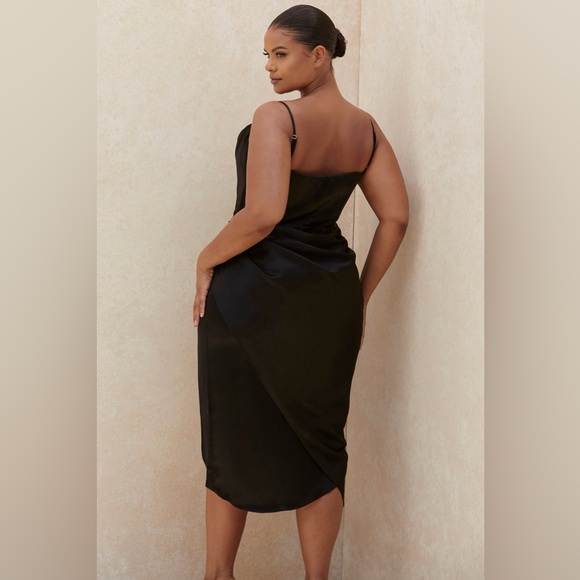 HOUSE OF CB REVA BLACK SATIN BALCONY CORSET DRESS, Size X-Small, $255 - Picture 10 of 17